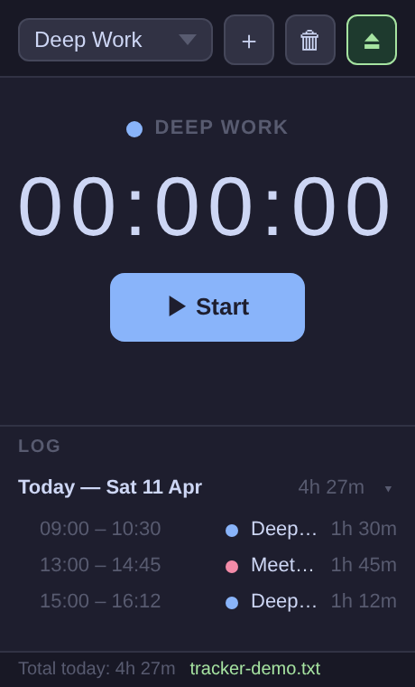 Time Tracker widget
